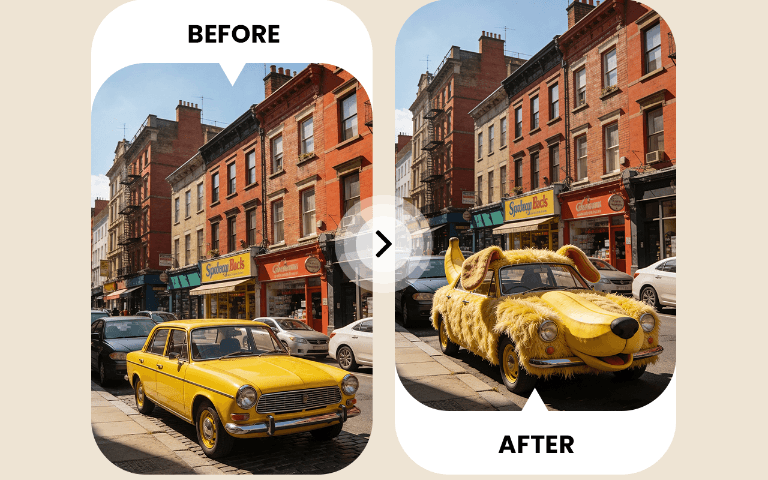 prompt-led image editing and retouching detail and lighting reference