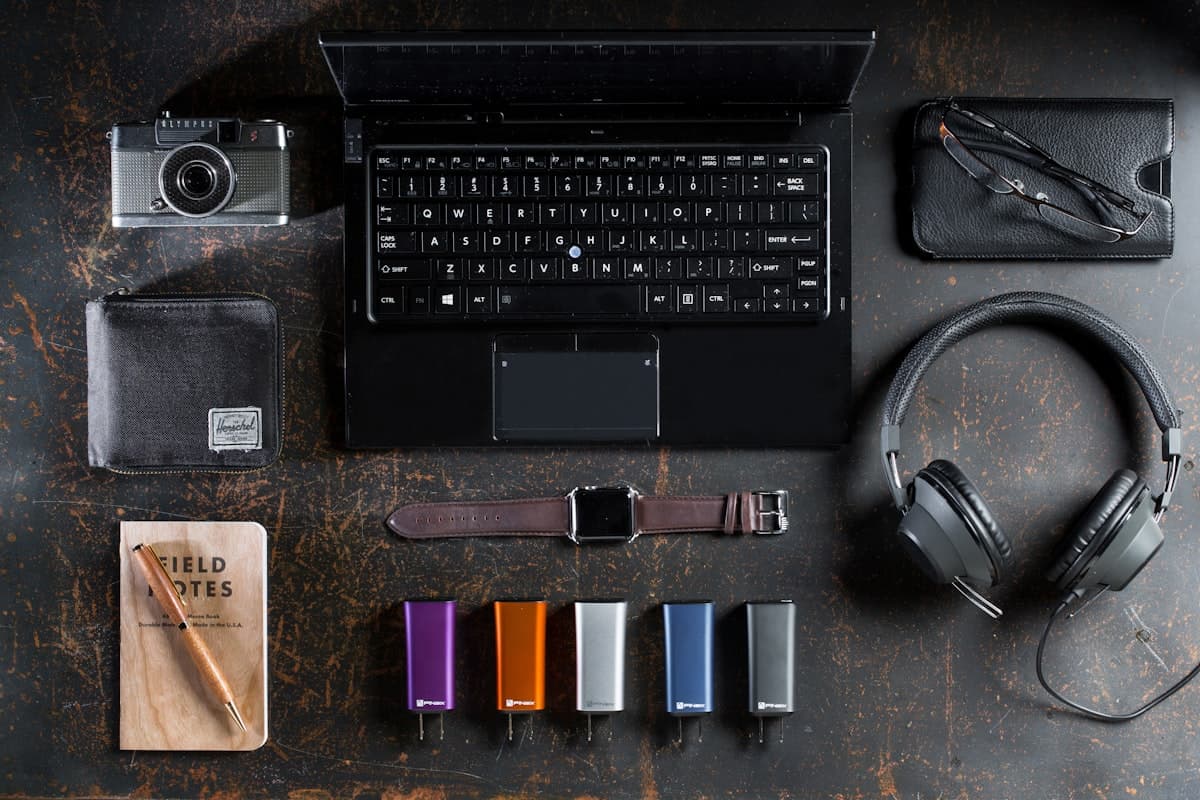 Real creator workspace flat lay photo used for Gemini watermark remover examples